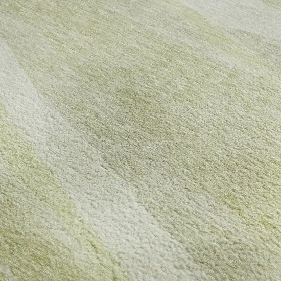 Artichoke Green And Ivory Abstract Washable Area Rug With UV Protection Photo 2