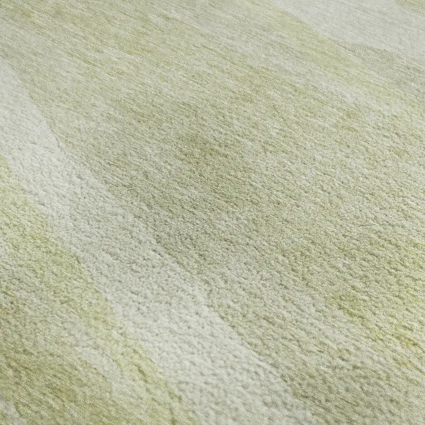 Artichoke Green And Ivory Abstract Washable Area Rug With UV Protection Photo 2