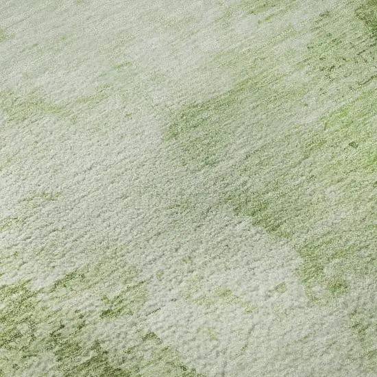 Artichoke Green And Ivory Abstract Washable Area Rug With UV Protection Photo 9