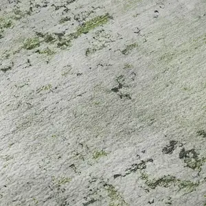 Photo of Artichoke Green And Ivory Abstract Washable Area Rug With UV Protection