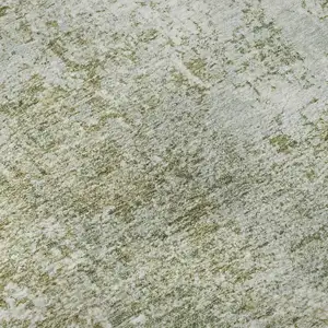 Photo of Artichoke Green And Ivory Abstract Washable Area Rug With UV Protection