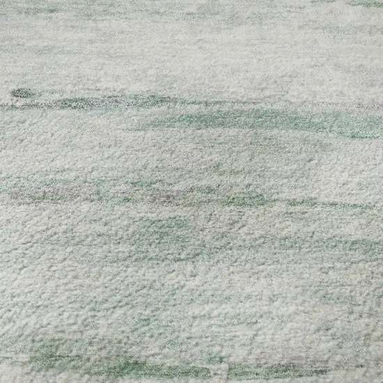 Artichoke Green And Ivory Abstract Washable Area Rug With UV Protection Photo 8