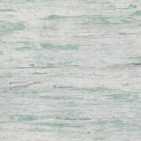 Artichoke Green And Ivory Abstract Washable Area Rug With UV Protection Photo 3