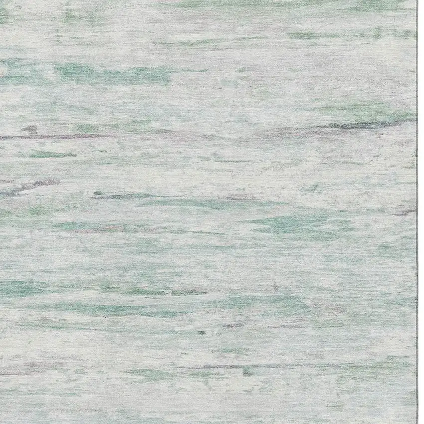 Artichoke Green And Ivory Abstract Washable Area Rug With UV Protection Photo 3