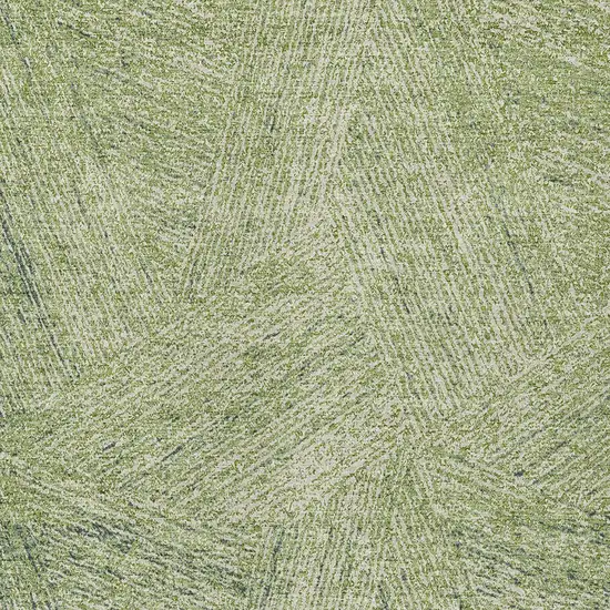 Artichoke Green And Ivory Abstract Washable Indoor Outdoor Area Rug Photo 5