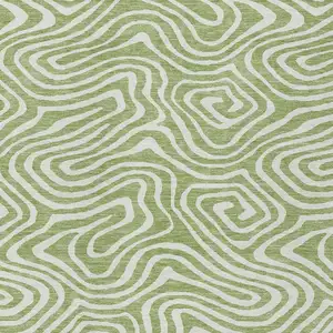 Photo of Artichoke Green And Ivory Abstract Washable Indoor Outdoor Area Rug