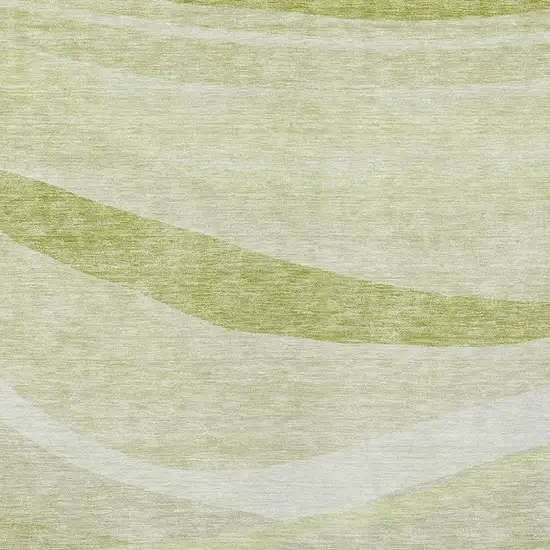 Artichoke Green And Ivory Abstract Washable Indoor Outdoor Area Rug Photo 5