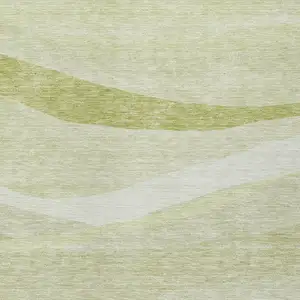 Photo of Artichoke Green And Ivory Abstract Washable Indoor Outdoor Area Rug