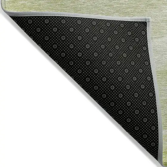 Artichoke Green And Ivory Abstract Washable Indoor Outdoor Area Rug Photo 3