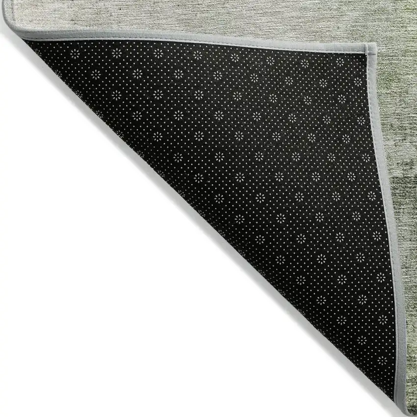 Artichoke Green And Ivory Abstract Washable Indoor Outdoor Area Rug Photo 4