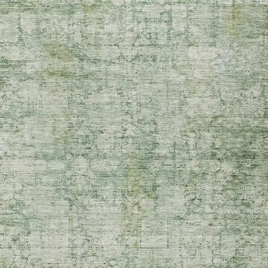 Artichoke Green And Ivory Abstract Washable Indoor Outdoor Area Rug Photo 9