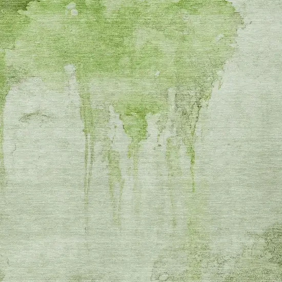 Artichoke Green And Ivory Abstract Washable Indoor Outdoor Area Rug Photo 3