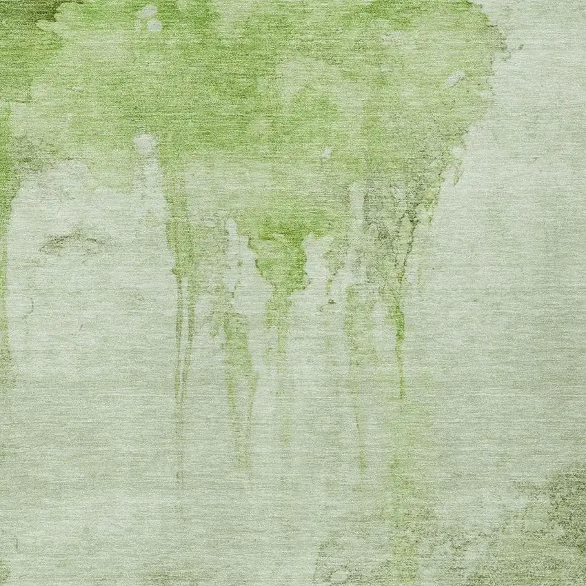 Artichoke Green And Ivory Abstract Washable Indoor Outdoor Area Rug Photo 3