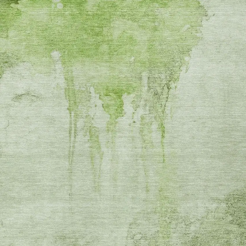 Artichoke Green And Ivory Abstract Washable Indoor Outdoor Area Rug Photo 3