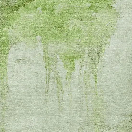 Artichoke Green And Ivory Abstract Washable Indoor Outdoor Area Rug Photo 4