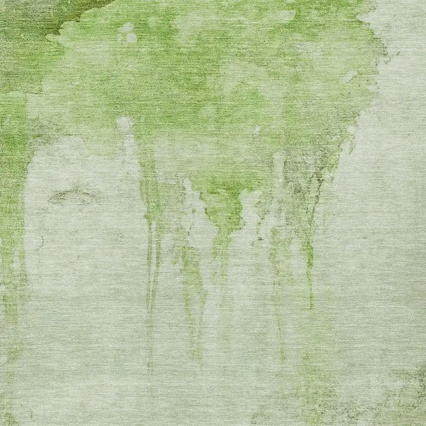 Artichoke Green And Ivory Abstract Washable Indoor Outdoor Area Rug Photo 4