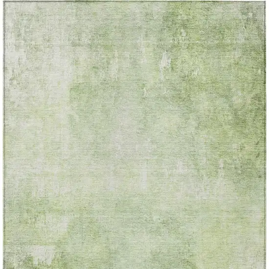 Artichoke Green And Ivory Abstract Washable Indoor Outdoor Area Rug Photo 3