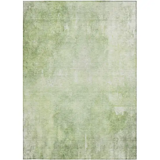 Artichoke Green And Ivory Abstract Washable Indoor Outdoor Area Rug Photo 4
