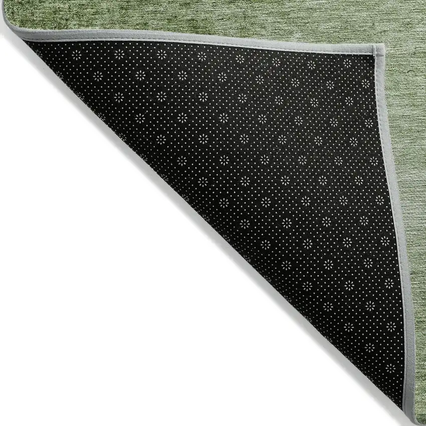 Artichoke Green And Ivory Abstract Washable Indoor Outdoor Area Rug Photo 7