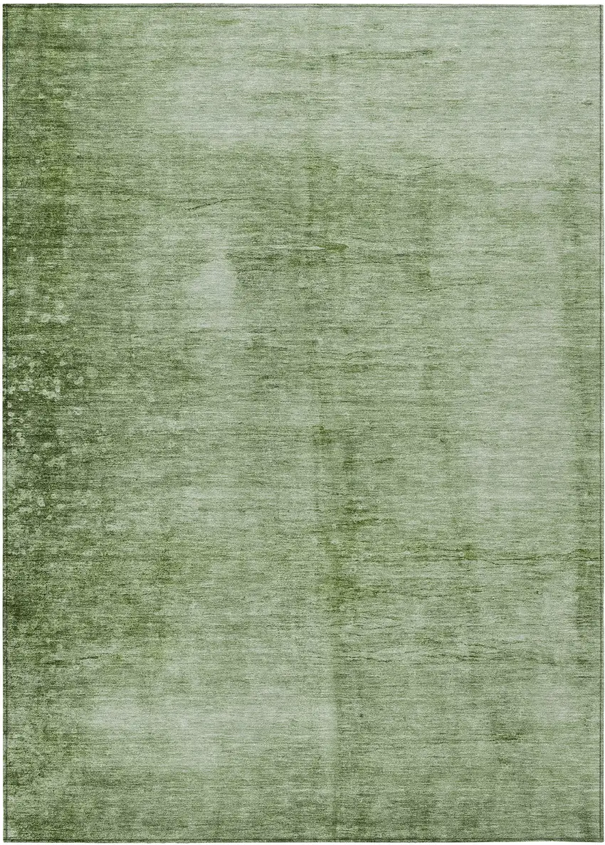 Artichoke Green And Ivory Abstract Washable Indoor Outdoor Area Rug Photo 8