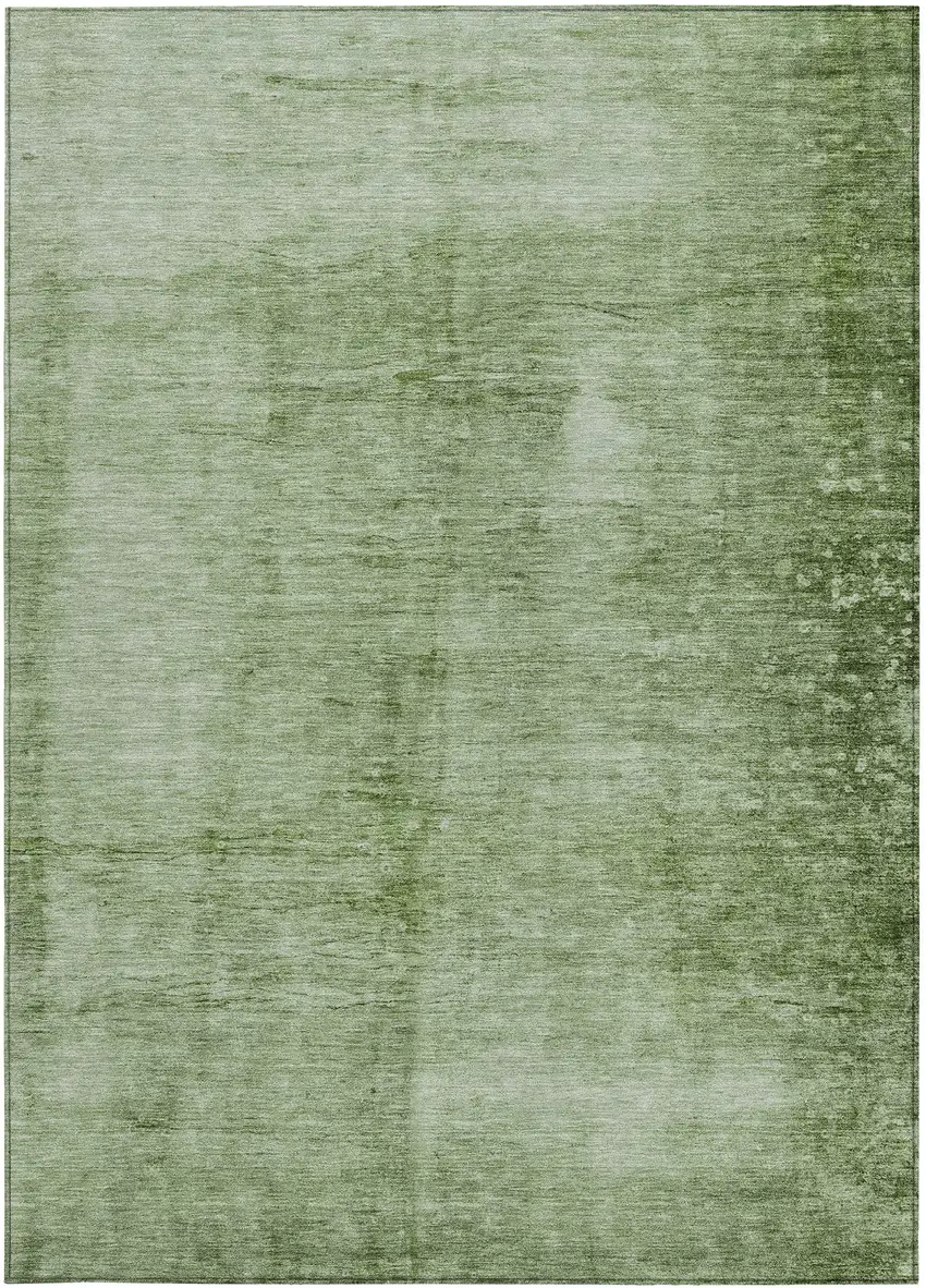 Artichoke Green And Ivory Abstract Washable Indoor Outdoor Area Rug Photo 3
