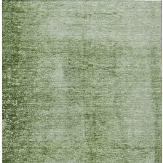 Artichoke Green And Ivory Abstract Washable Indoor Outdoor Area Rug Photo 6