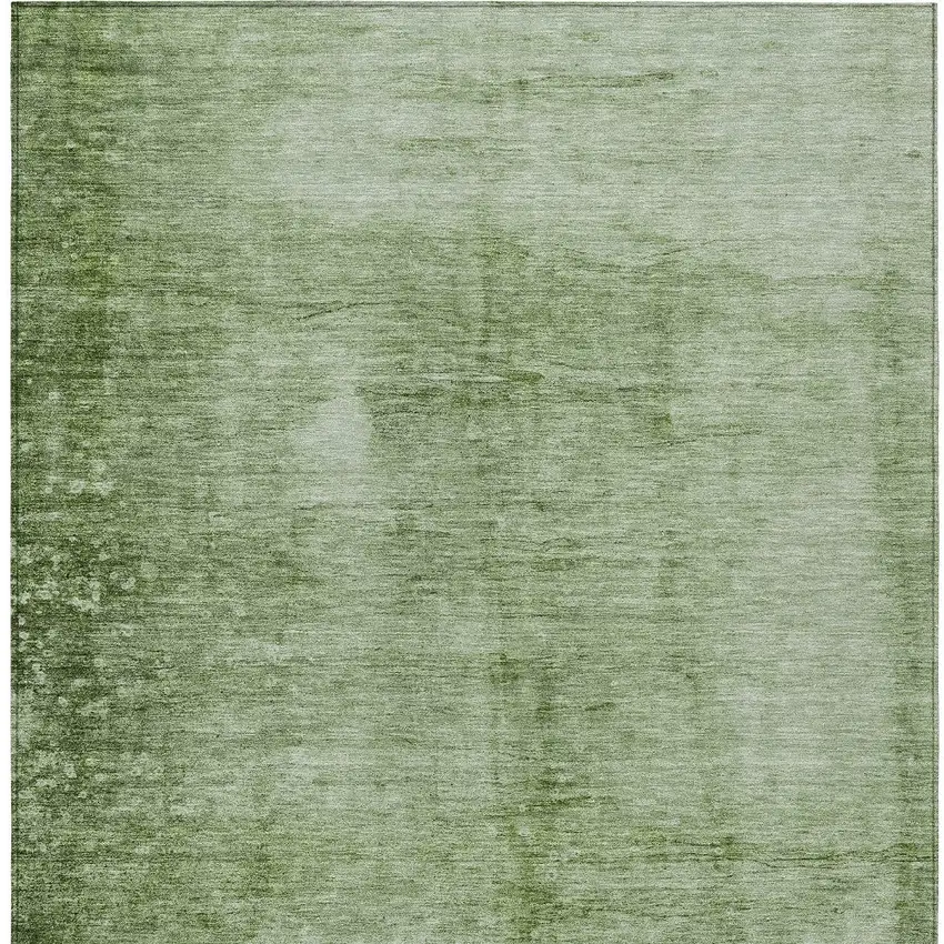 Artichoke Green And Ivory Abstract Washable Indoor Outdoor Area Rug Photo 6