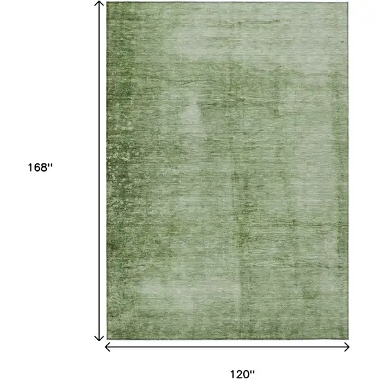 Artichoke Green And Ivory Abstract Washable Indoor Outdoor Area Rug Photo 9
