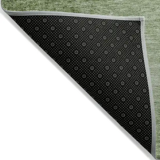Artichoke Green And Ivory Abstract Washable Indoor Outdoor Area Rug Photo 7