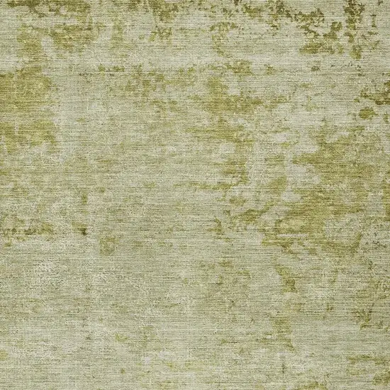 Artichoke Green And Ivory Abstract Washable Indoor Outdoor Area Rug Photo 4