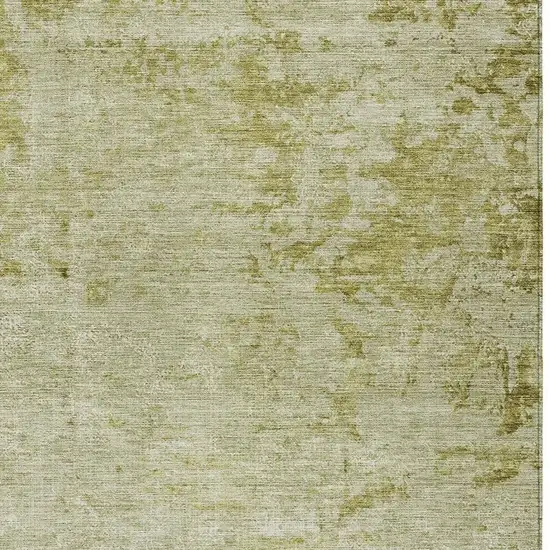 Artichoke Green And Ivory Abstract Washable Indoor Outdoor Area Rug Photo 4
