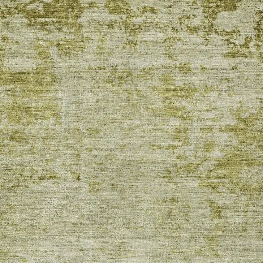 Artichoke Green And Ivory Abstract Washable Indoor Outdoor Area Rug Photo 4