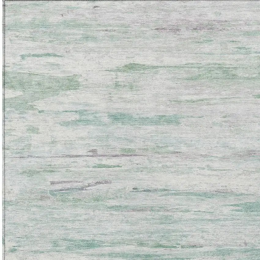 Artichoke Green And Ivory Abstract Washable Indoor Outdoor Area Rug Photo 3