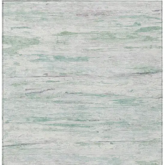 Artichoke Green And Ivory Abstract Washable Indoor Outdoor Area Rug Photo 6