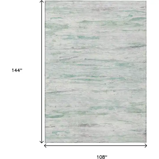 Artichoke Green And Ivory Abstract Washable Indoor Outdoor Area Rug Photo 9