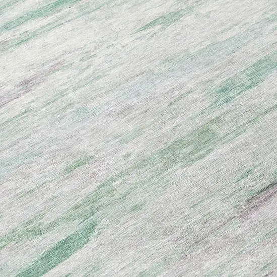 Artichoke Green And Ivory Abstract Washable Indoor Outdoor Area Rug Photo 8