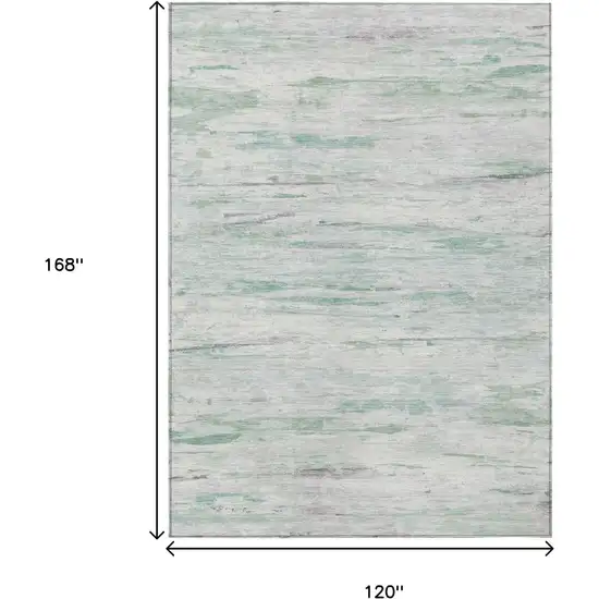 Artichoke Green And Ivory Abstract Washable Indoor Outdoor Area Rug Photo 9