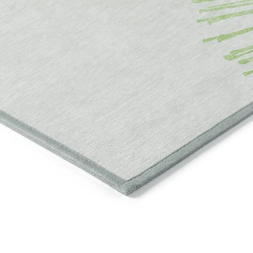 Artichoke Green And Ivory Abstract Washable Indoor Outdoor Area Rug Photo 4