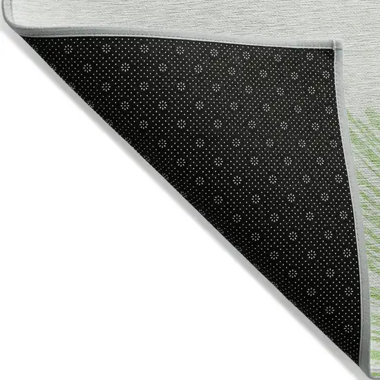 Artichoke Green And Ivory Abstract Washable Indoor Outdoor Area Rug Photo 3