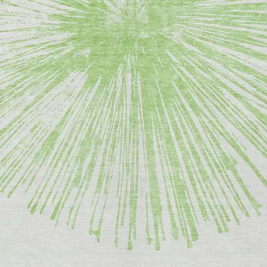 Artichoke Green And Ivory Abstract Washable Indoor Outdoor Area Rug Photo 4