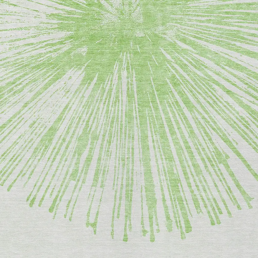 Artichoke Green And Ivory Abstract Washable Indoor Outdoor Area Rug Photo 4