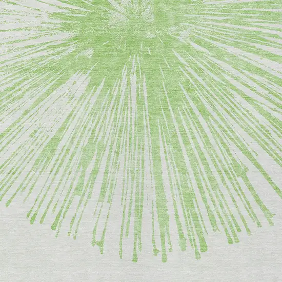Artichoke Green And Ivory Abstract Washable Indoor Outdoor Area Rug Photo 4