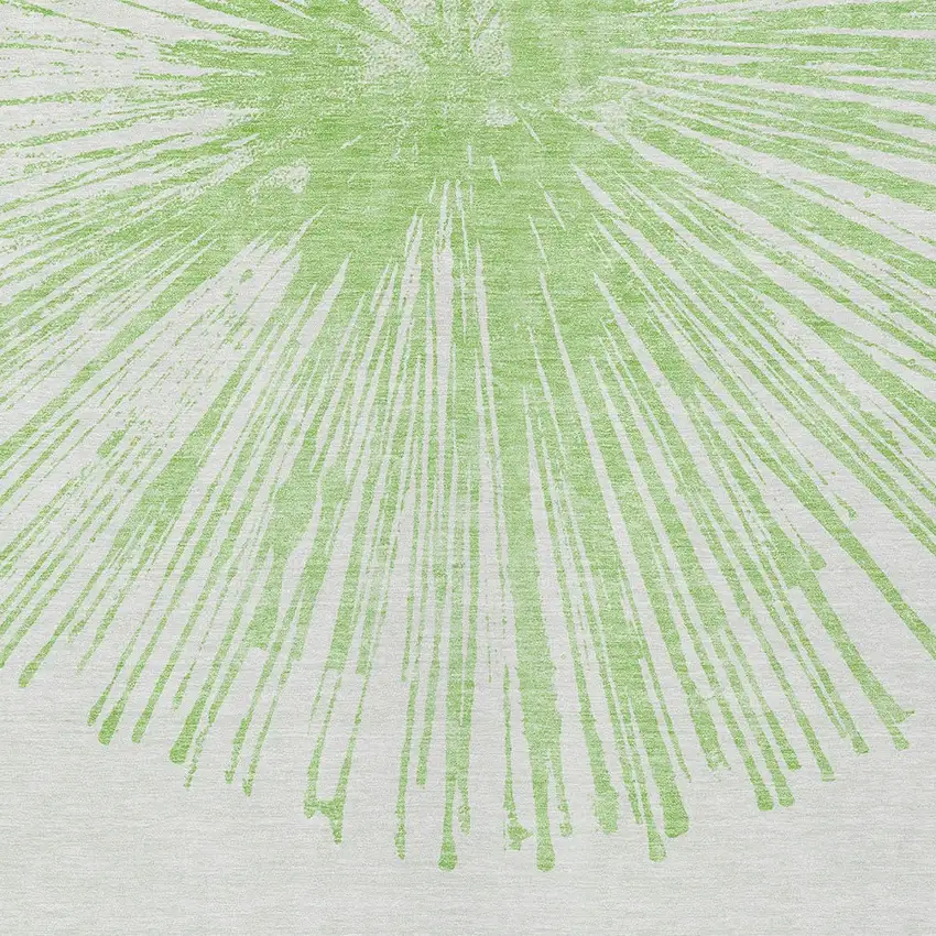 Artichoke Green And Ivory Abstract Washable Indoor Outdoor Area Rug Photo 4