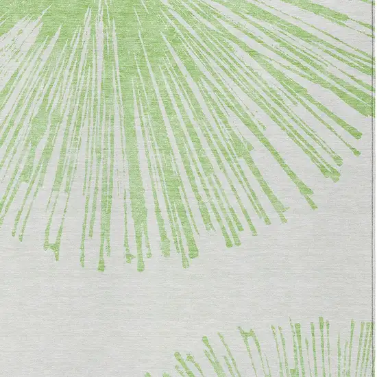 Artichoke Green And Ivory Abstract Washable Indoor Outdoor Area Rug Photo 5