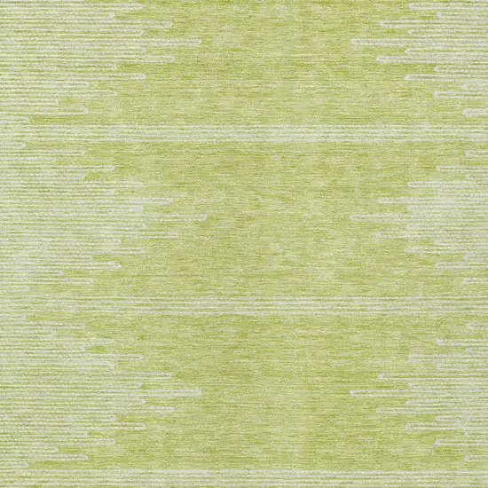 Artichoke Green And Ivory Abstract Washable Indoor Outdoor Area Rug Photo 6