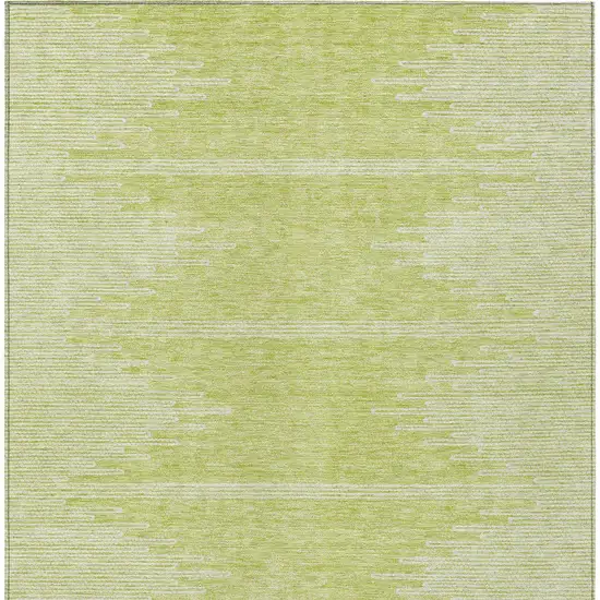 Artichoke Green And Ivory Abstract Washable Indoor Outdoor Area Rug Photo 7