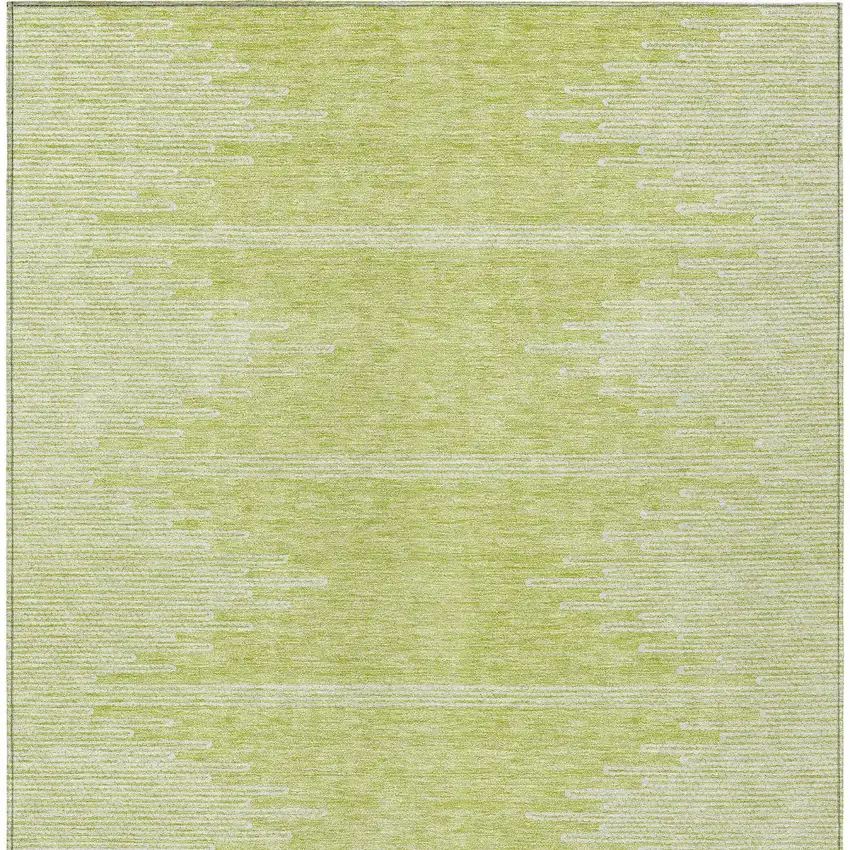 Artichoke Green And Ivory Abstract Washable Indoor Outdoor Area Rug Photo 7