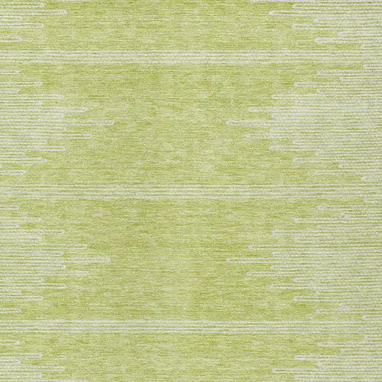 Artichoke Green And Ivory Abstract Washable Indoor Outdoor Area Rug Photo 6