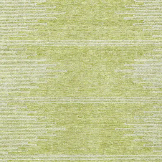 Artichoke Green And Ivory Abstract Washable Indoor Outdoor Area Rug Photo 6
