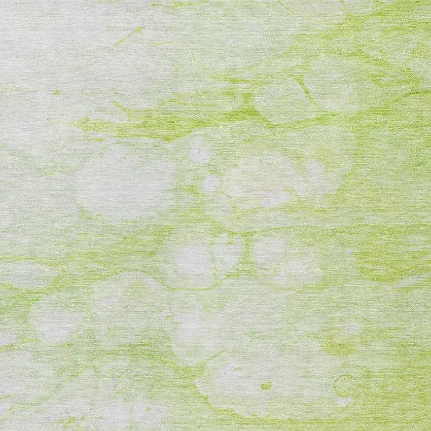Artichoke Green And Ivory Abstract Washable Indoor Outdoor Area Rug Photo 5